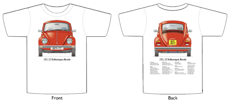 VW Beetle 1971-77 T-shirt Front & Back